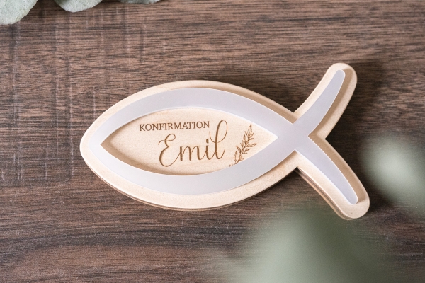 Geldgeschenk | Geldversteck zur Taufe oder Konfirmation | Design Fisch | Personalisierung